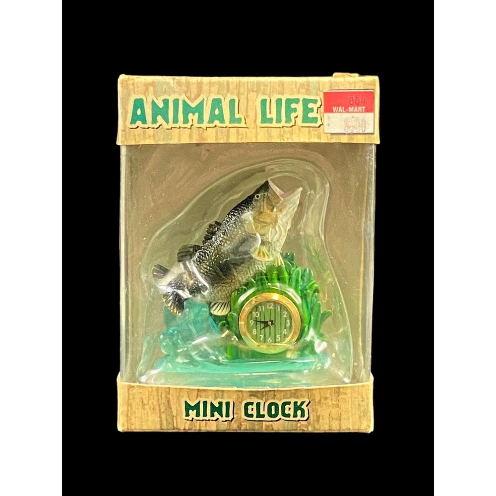 Bass Wildlife Mini Clock Vintage